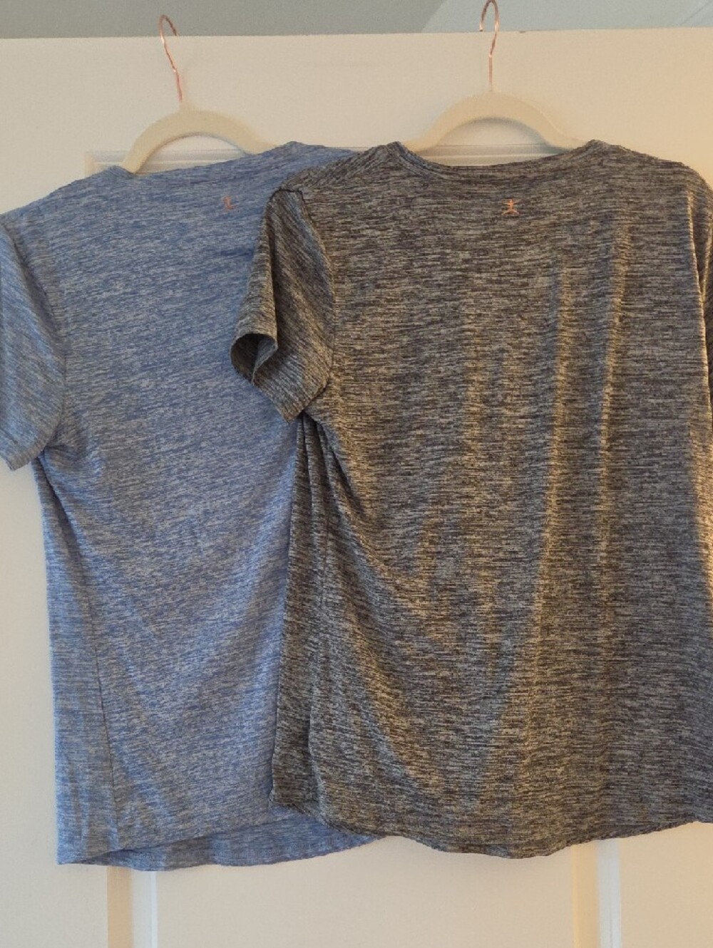 Danskin Heathered Light Blue and Charcoal V-Neck Tees - Picture 3 of 3